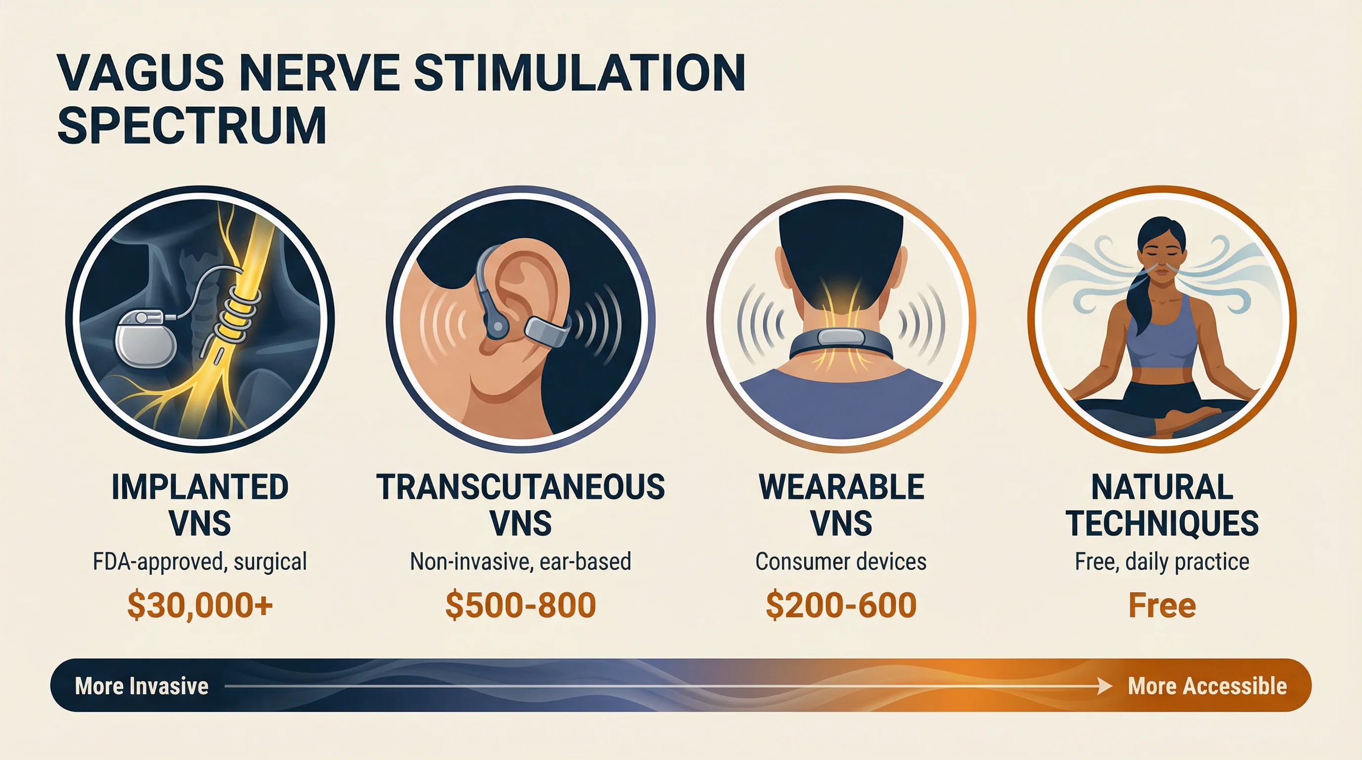 Types of vagus nerve stimulation comparison from implanted devices to natural techniques